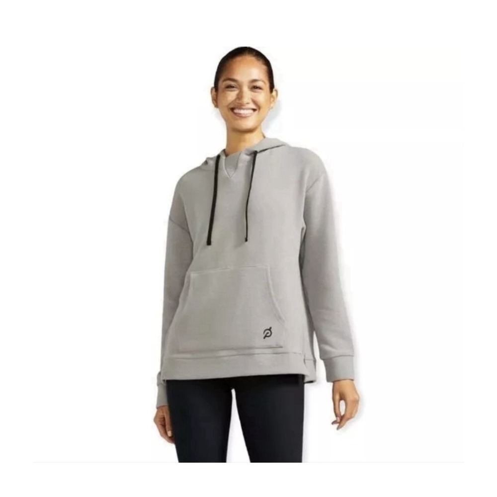 comfy Peloton Rib Side Zip Hoodie Gray Ribbed Hoodie Medium Workout Sweatshirt